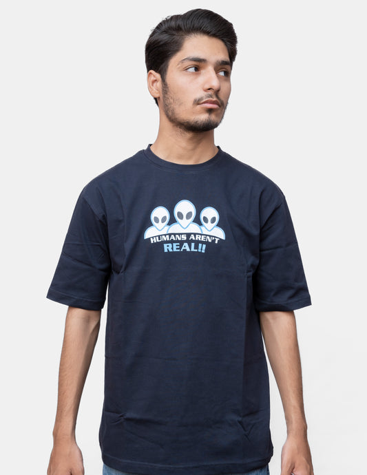 NAVY BLUE ALIENS T SHIRT