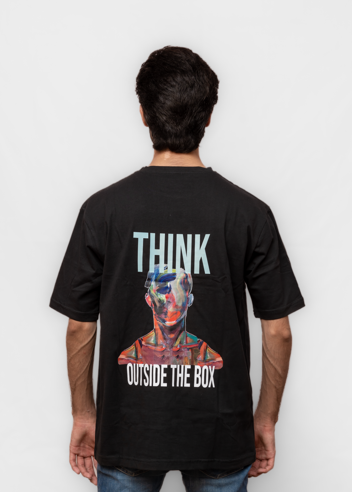 BLACK THINK OUTSIDE THE BOX T-SHIRT