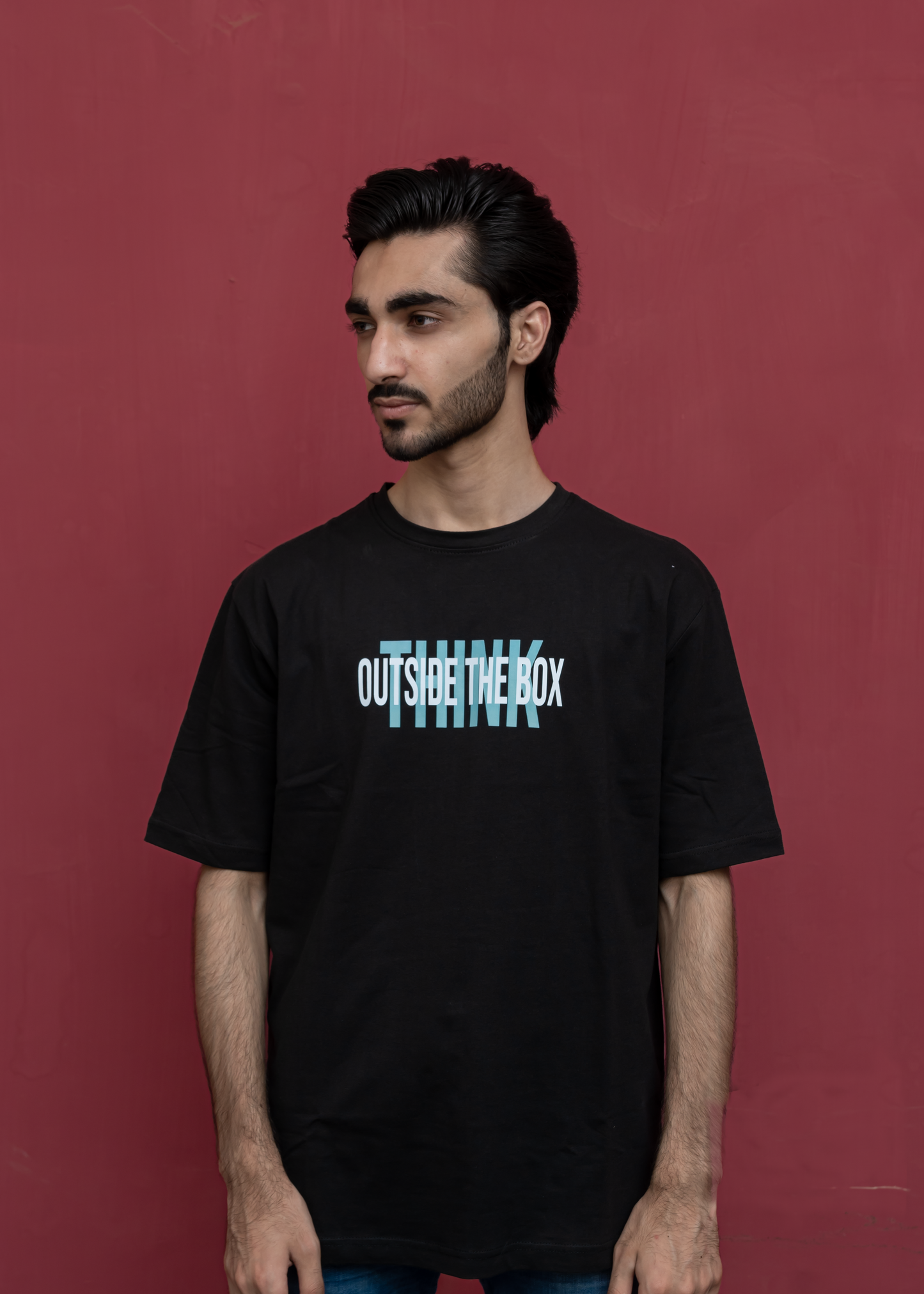 BLACK THINK OUTSIDE THE BOX T-SHIRT