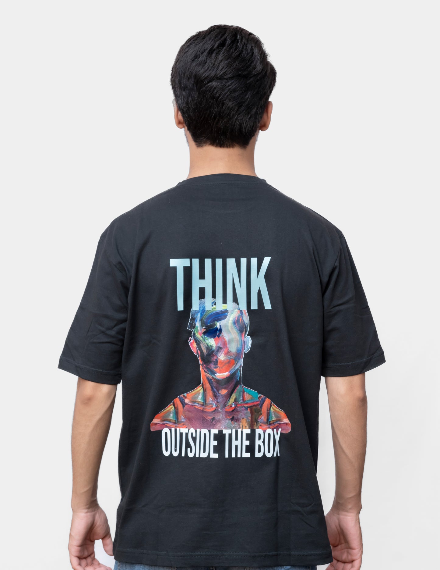 BLACK THINK OUTSIDE THE BOX T-SHIRT