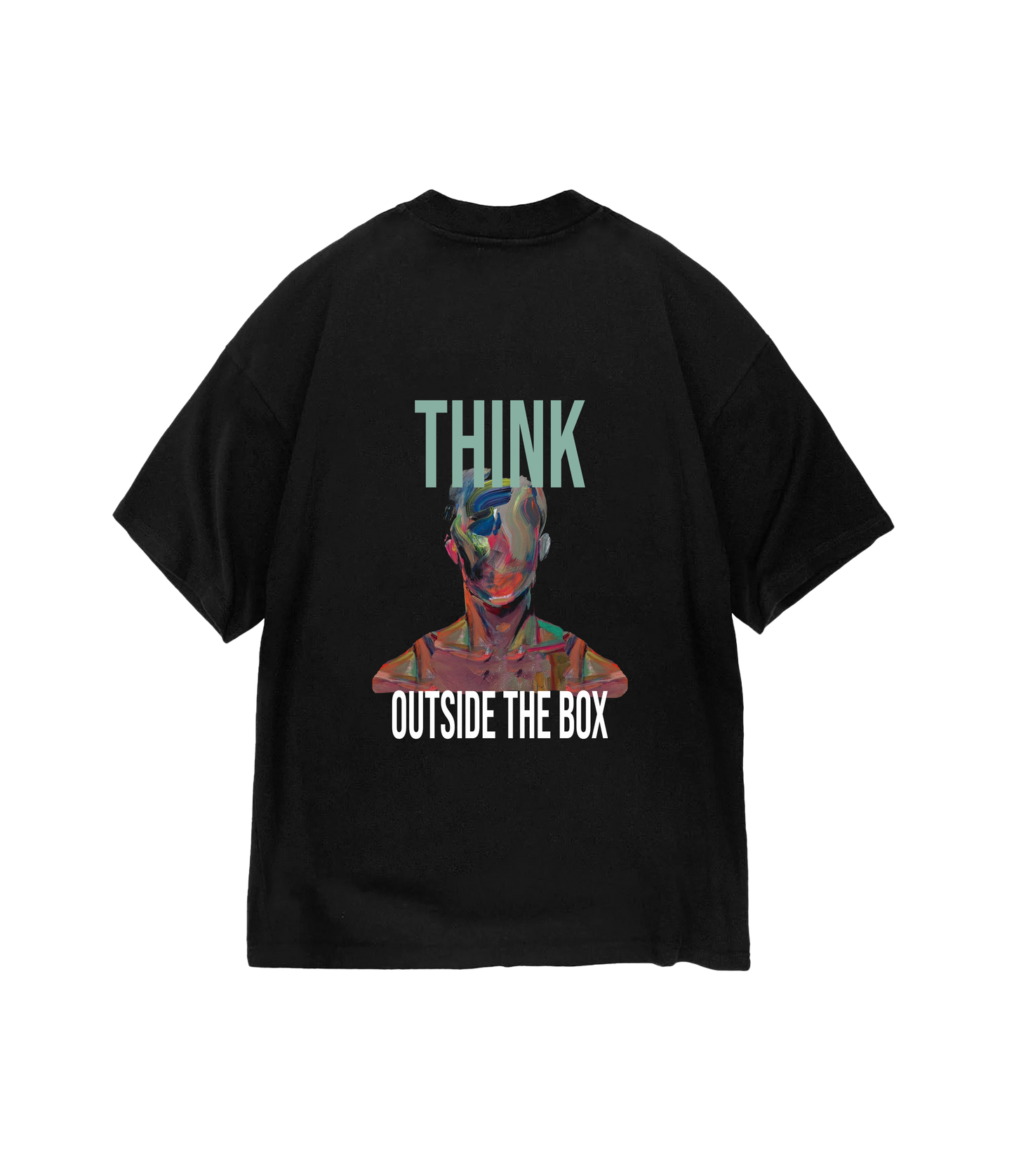 BLACK THINK OUTSIDE THE BOX T-SHIRT